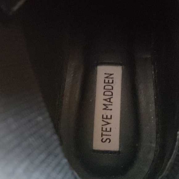 STEVE MADDEN ZANET BLACK LEATHER COMBAT STYLE BOOTS SZ 8.5 - Picture 11 of 11